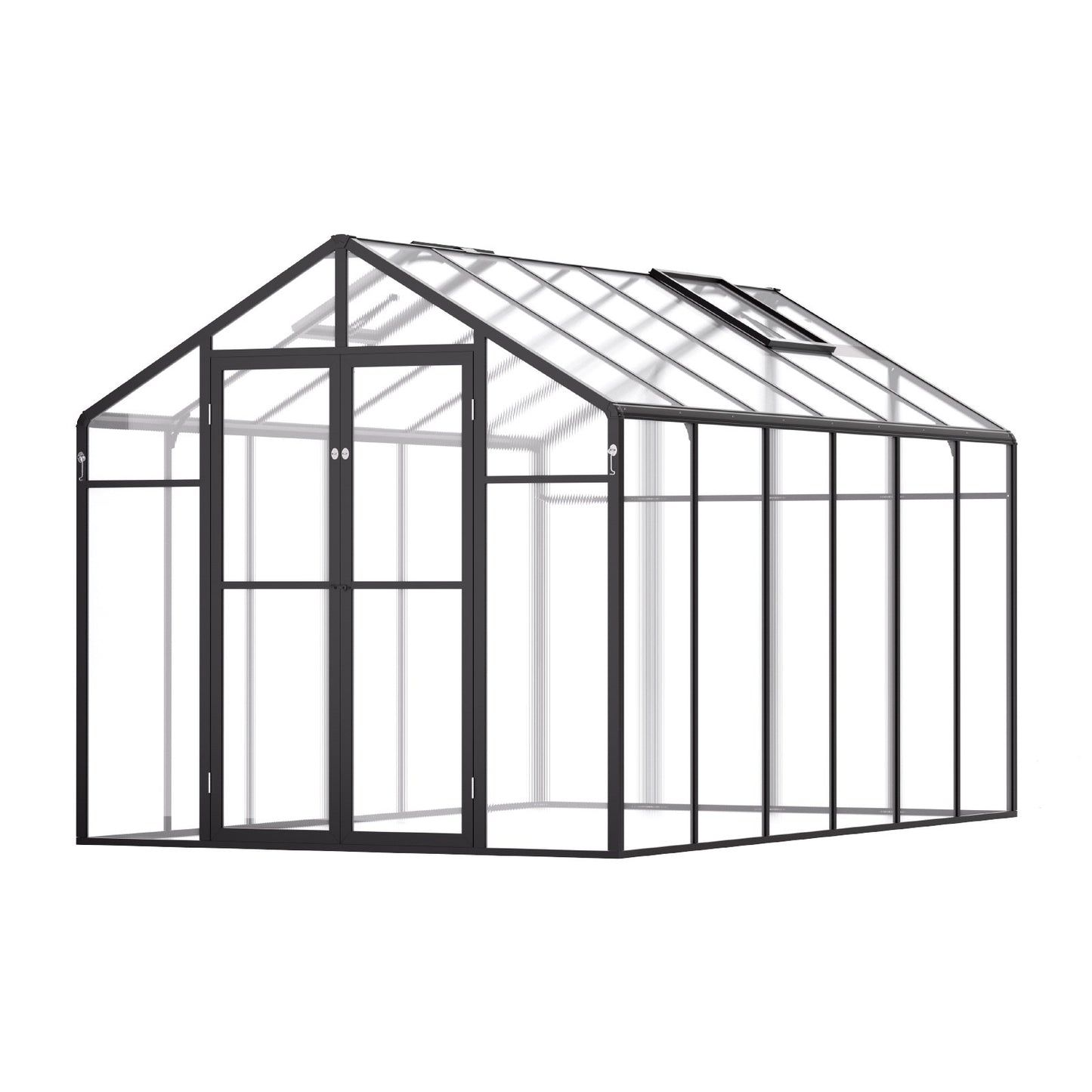 Polykarbonatväxthus 8 x 12 Ft Outdoor Walk-in Växthus för trädgård