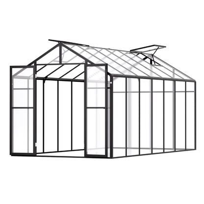 Polykarbonatväxthus 8 x 14 Ft Outdoor Walk-in Växthus för trädgård