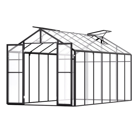 Polykarbonatväxthus 8 x 14 Ft Outdoor Walk-in Växthus för trädgård