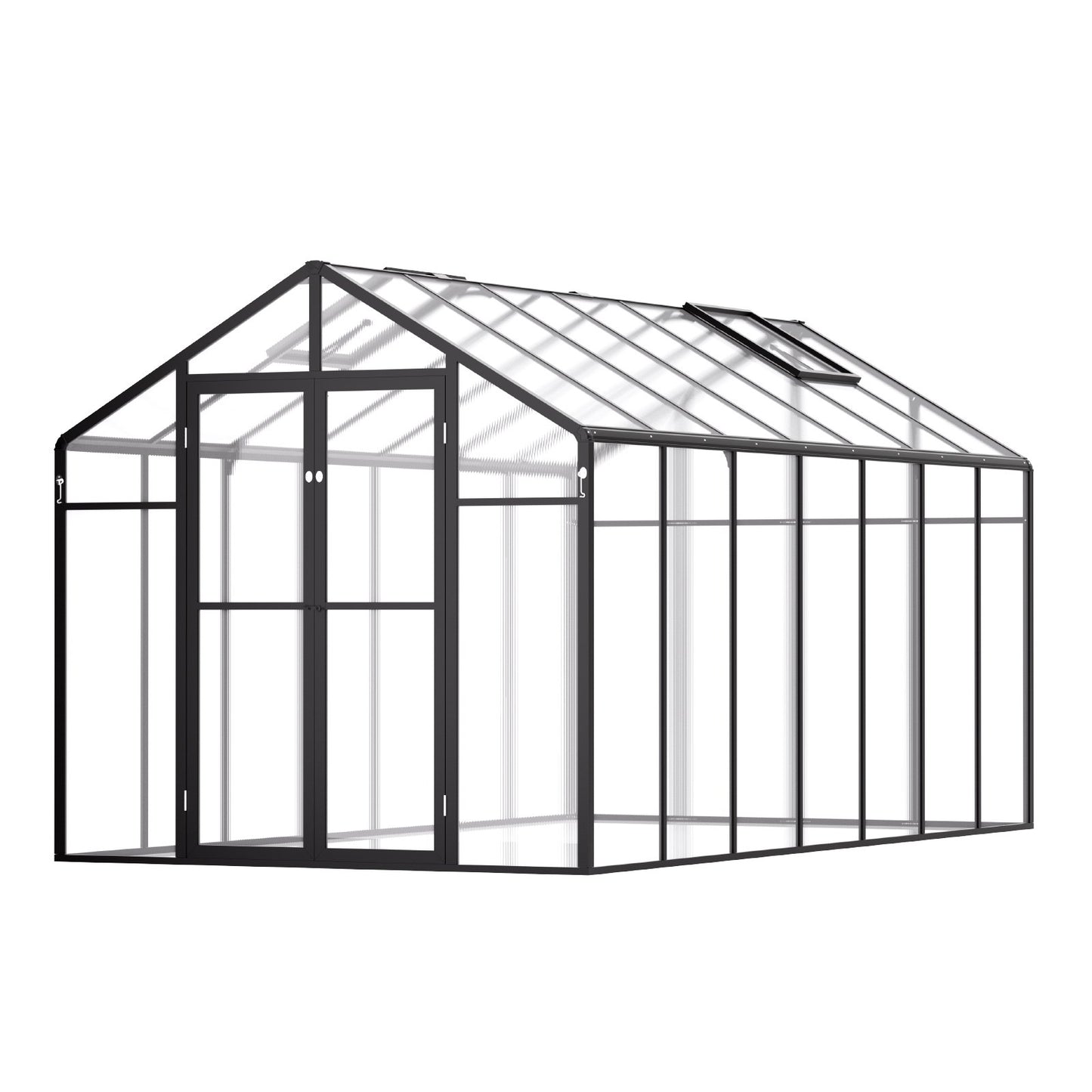 Polykarbonatväxthus 8 x 14 Ft Outdoor Walk-in Växthus för trädgård