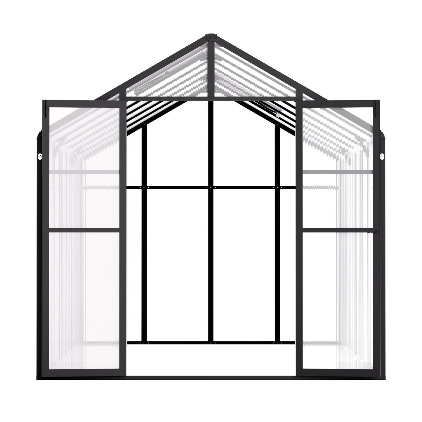 Polykarbonatväxthus 8 x 14 Ft Outdoor Walk-in Växthus för trädgård