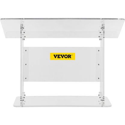 Bordsskiva Akryl Podium 19,5" Tall Plexiglas Podium 27"x13,7" Bord Akryl Predikstolar för kyrkor Sned yta med läpp för bokhållare Klar talarstol för föreläsning Recitation Tal och presentation