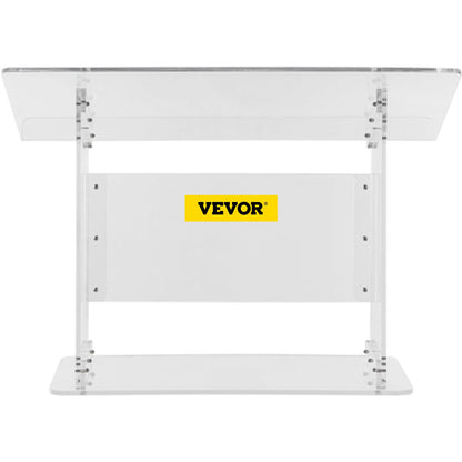 Bordsskiva Akryl Podium 19,5" Tall Plexiglas Podium 27"x13,7" Bord Akryl Predikstolar för kyrkor Sned yta med läpp för bokhållare Klar talarstol för föreläsning Recitation Tal och presentation