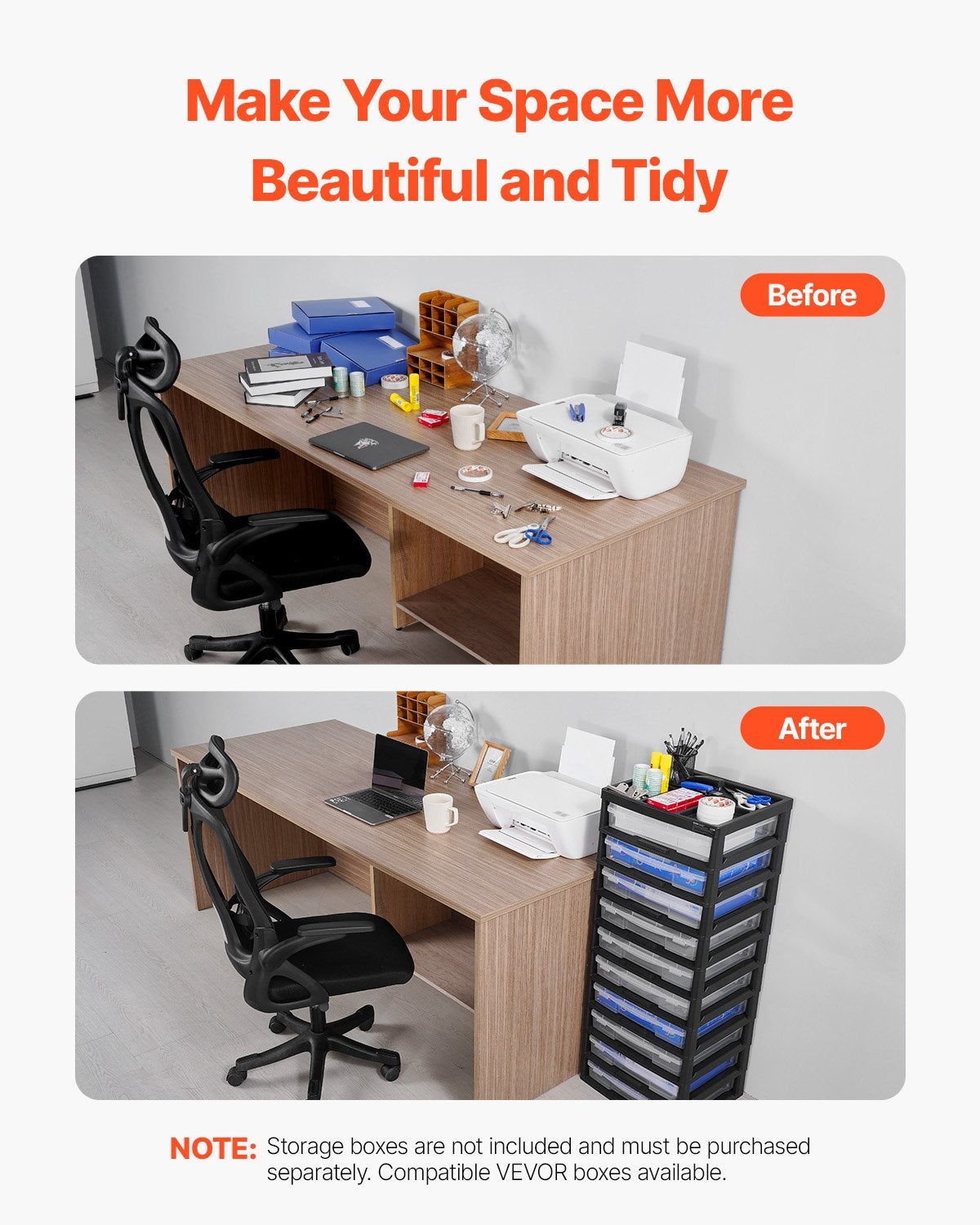 Plastic Storage Organizer 10-Layer Large Capacity with Organizer Top Black Frame