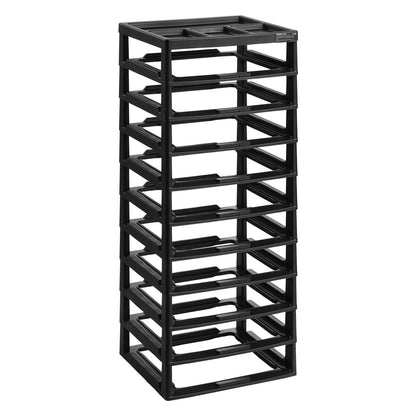 Plastic Storage Organizer 10-Layer Large Capacity with Organizer Top Black Frame