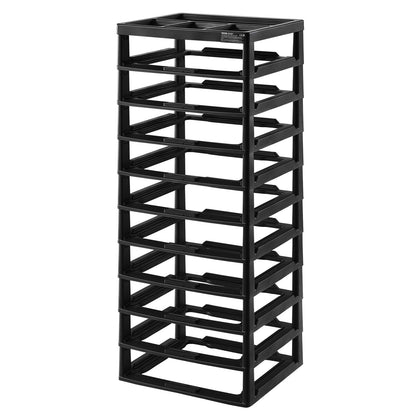 Plastic Storage Organizer 10-Layer Large Capacity with Organizer Top Black Frame