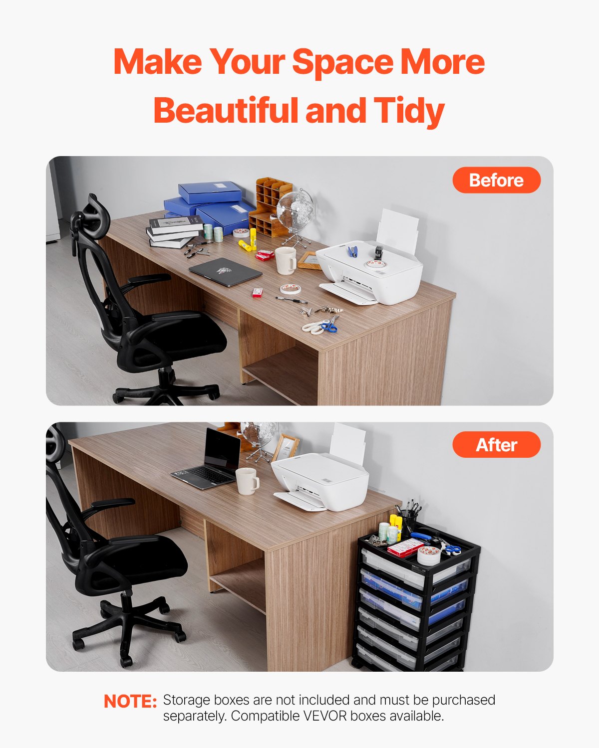 Scrapbook Rolling Storage Cart 6-Tier Large Capacity with Organization Top Black