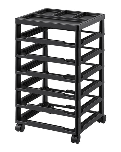 Scrapbook Rolling Storage Cart 6-Tier Large Capacity with Organization Top Black