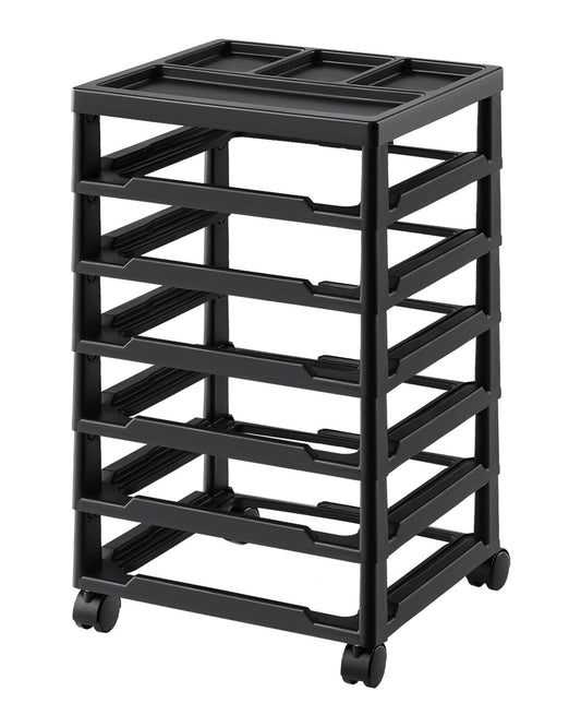 Scrapbook Rolling Storage Cart 6-Tier Large Capacity with Organization Top Black