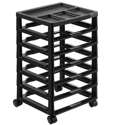 Scrapbook Rolling Storage Cart 6-Tier Large Capacity with Organization Top Black