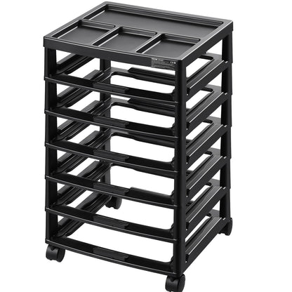Scrapbook Rolling Storage Cart 6-Tier Large Capacity with Organization Top Black