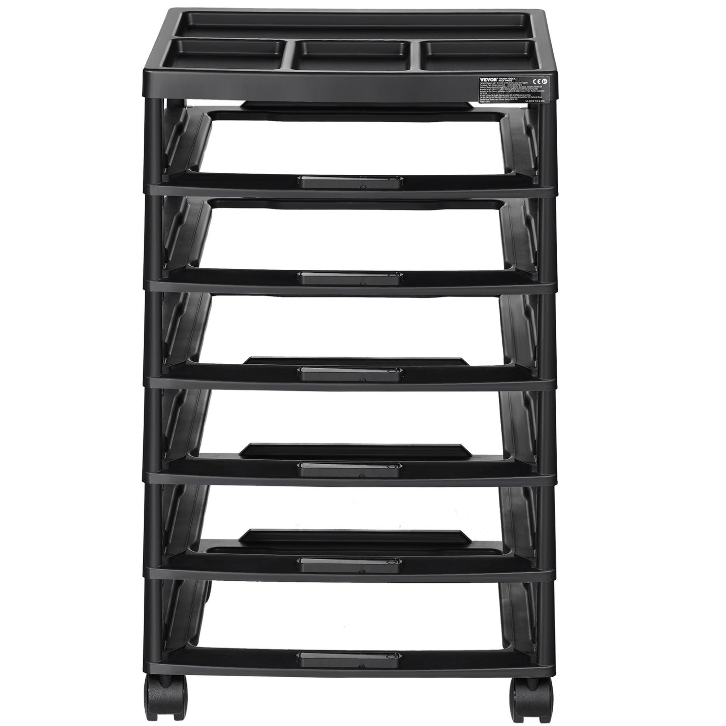 Scrapbook Rolling Storage Cart 6-Tier Large Capacity with Organization Top Black