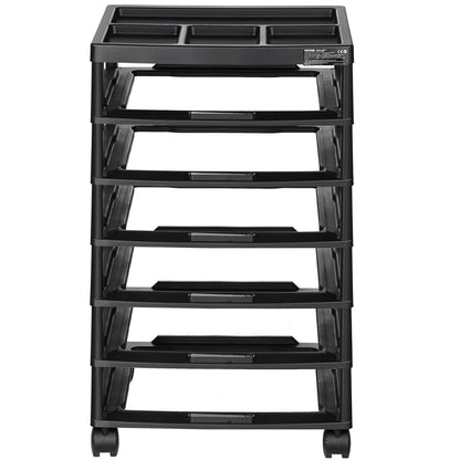 Scrapbook Rolling Storage Cart 6-Tier Large Capacity with Organization Top Black