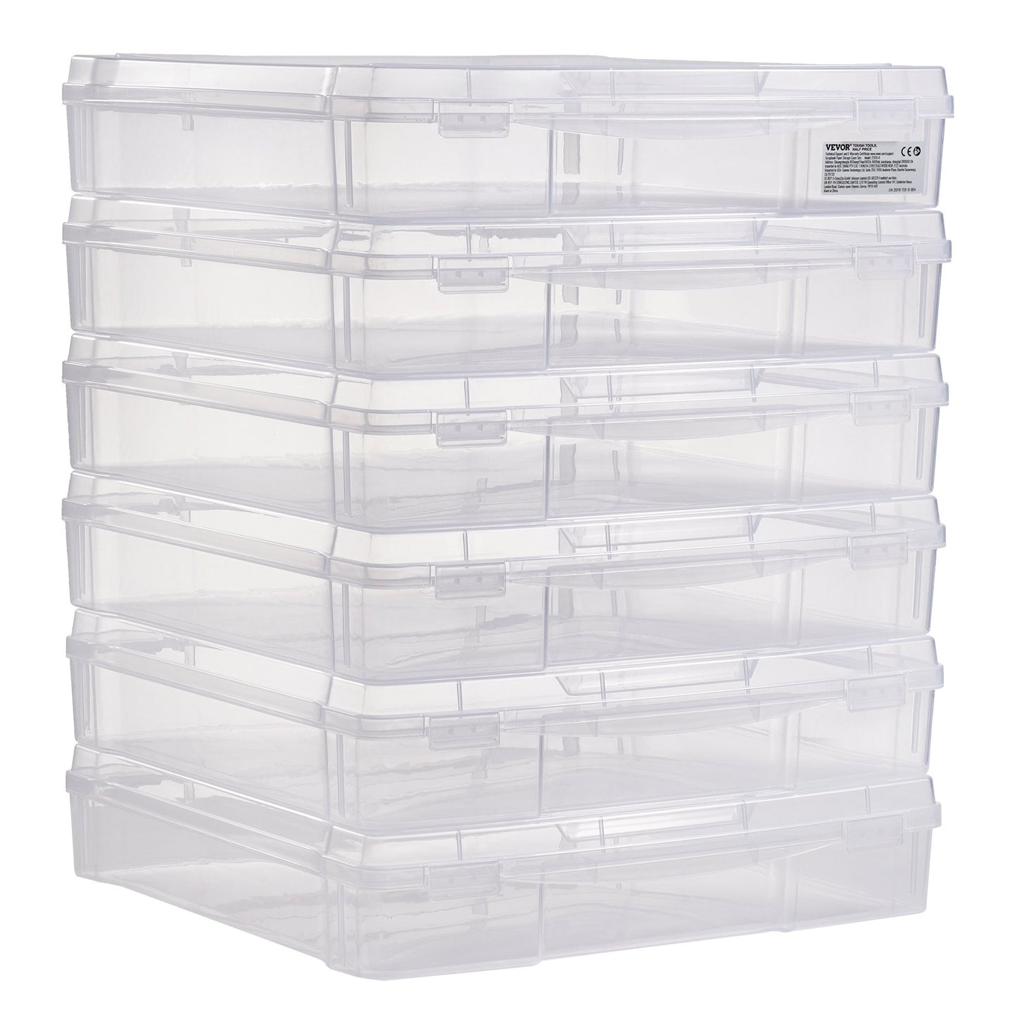 Scrapbook Paper Storage 6-Pack Stackable Plastic Board Game Boxes Clear Case