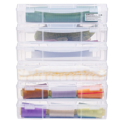 Scrapbook Paper Storage 6-Pack Stackable Plastic Board Game Boxes Clear Case