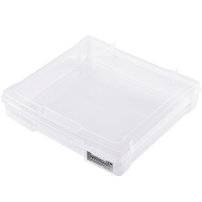 Scrapbook Paper Storage 4-Pack Stackable Plastic Board Game Boxes Clear Case