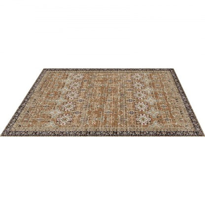 Stor Matta 2,1x2,7 m Halkfri Golvmatta Vintage Brun Grön