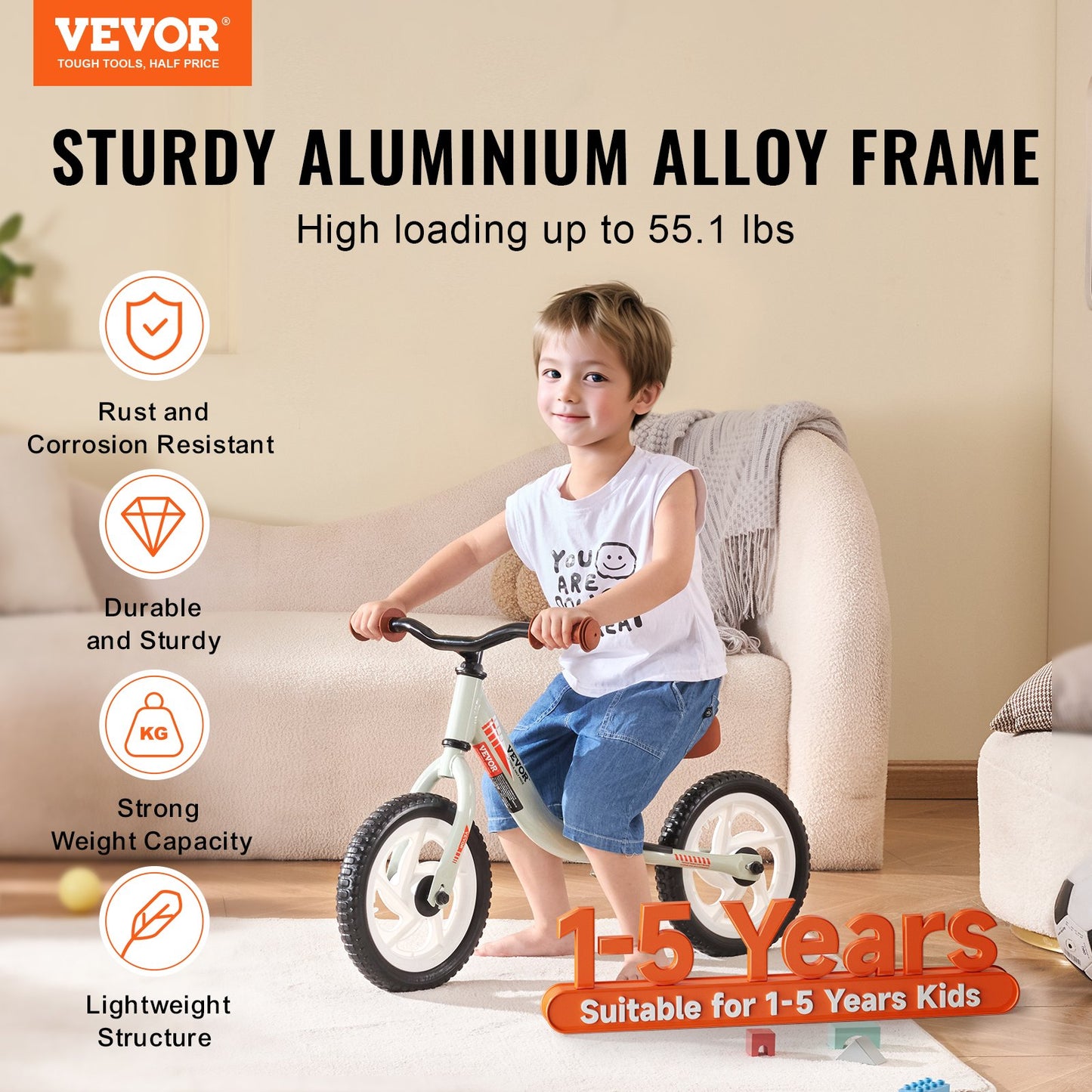 Balanscykel för småbarn Balanscykel i aluminiumlegering för 1-5 år Pojke Flicka