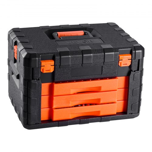 Mekanikverktygssats Hylsnyckelsats 450 delar 6,4/9,5/12,7 mm-fäste Orange låda