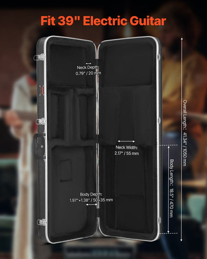 Electric Guitar Hard Case 41.34 in with Lock and Keys for Electric Guitar