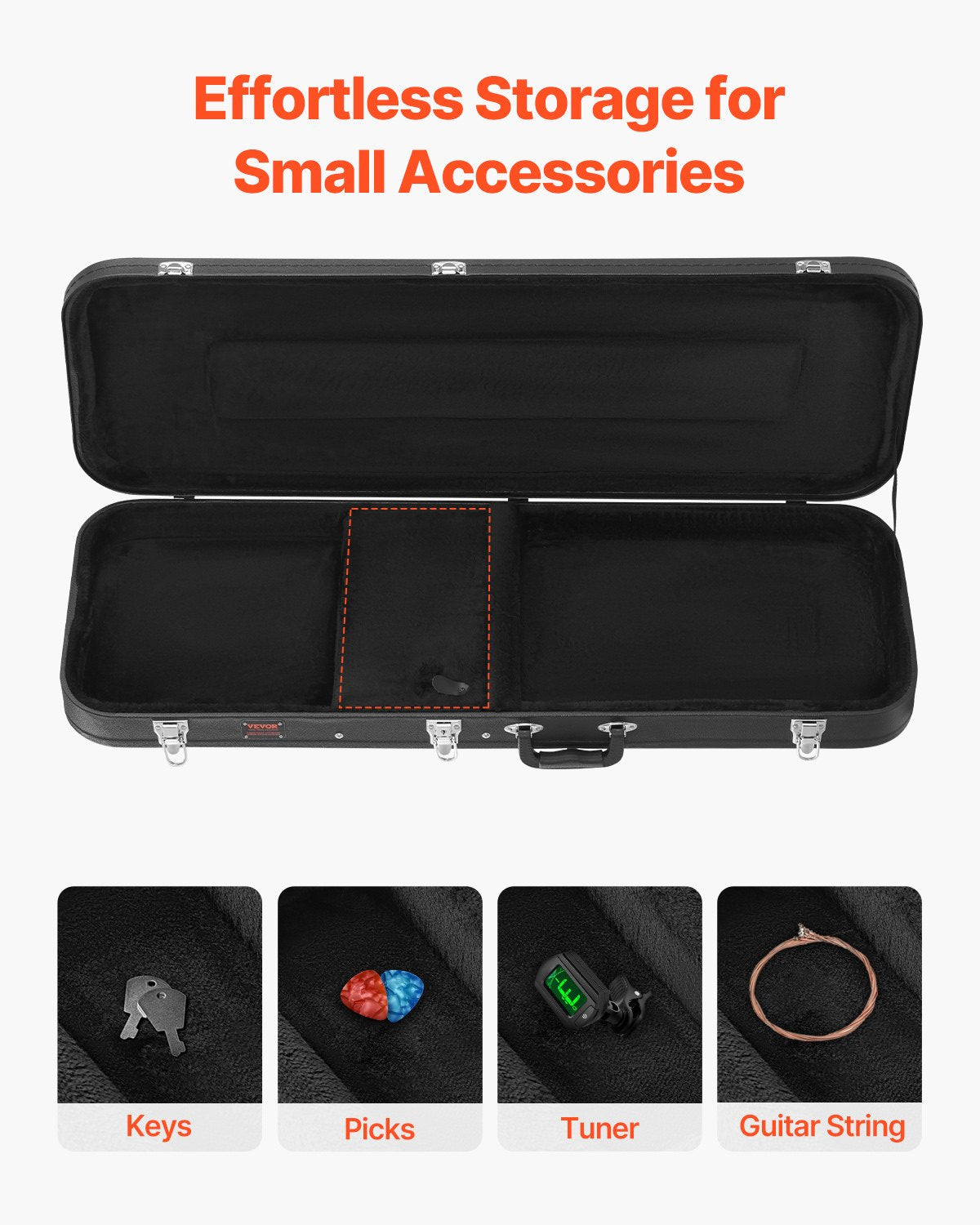 Bass Guitar Hard Case 48.03in Waterproof with Lock and Key for Bass Guitar