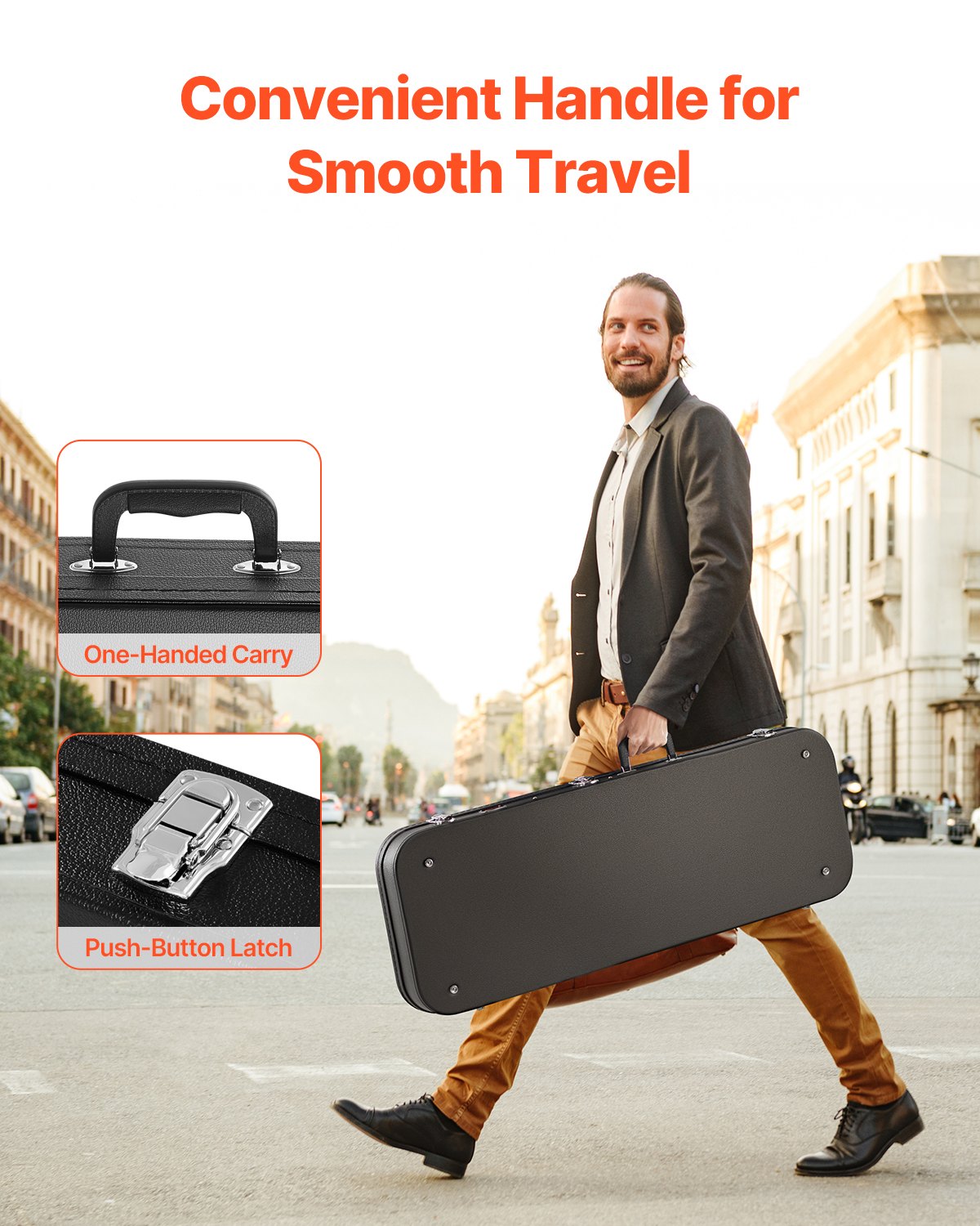 Electric Guitar Hard Case 43.11 in med lås och nyckel för elgitarr
