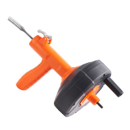 Drain Auger 25 Ft, Plumbing Snake Auto Feed, Plumber Snake with Drill Attachment, Pipe Snake Drain Clog Remover for Kitchen Bathroom Shower Sink with Protective Hose and Gloves