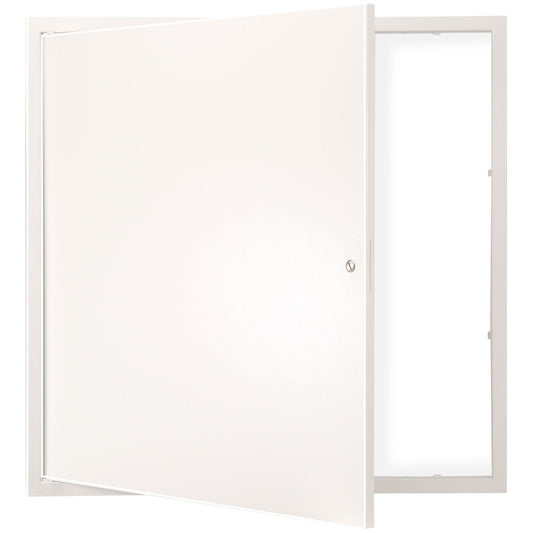 Åtkomstpanel för gips och tak, 24 x 24 tums VVS-åtkomstpaneler, förstärkt åtkomstdörr, kraftigt stålvägghålskåpa, lättinstallerad, avtagbar gångjärnspanel för ledningar och kablar, Silver