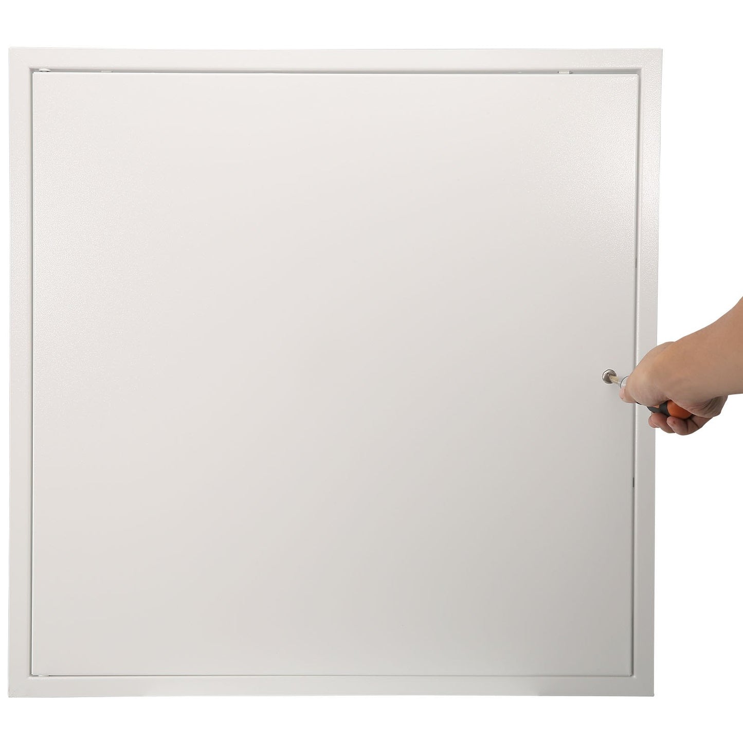 Åtkomstpanel för gips och tak, 24 x 24 tums VVS-åtkomstpaneler, förstärkt åtkomstdörr, kraftigt stålvägghålskåpa, lättinstallerad, avtagbar gångjärnspanel för ledningar och kablar, Silver