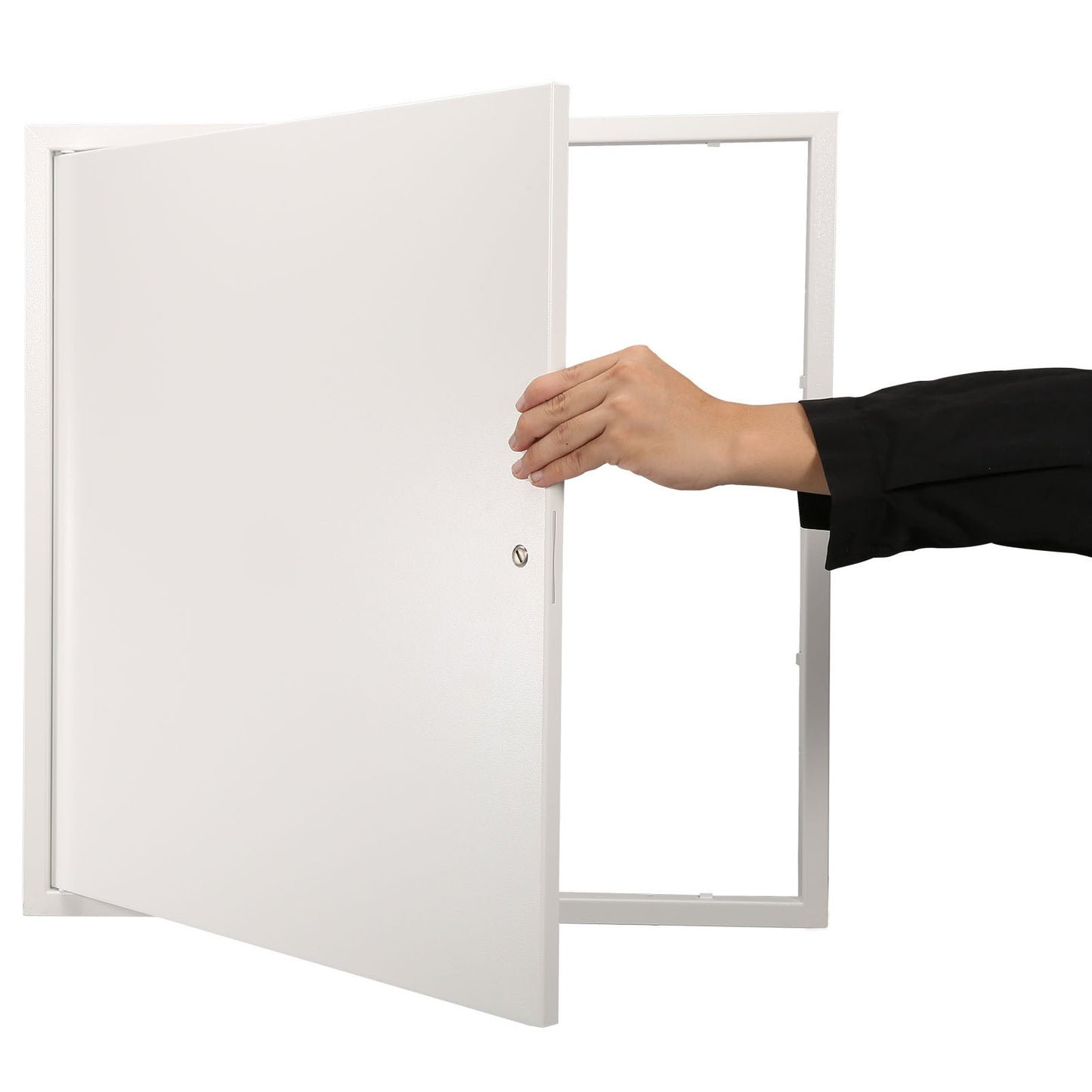 Åtkomstpanel för gips och tak, 24 x 24 tums VVS-åtkomstpaneler, förstärkt åtkomstdörr, kraftigt stålvägghålskåpa, lättinstallerad, avtagbar gångjärnspanel för ledningar och kablar, Silver