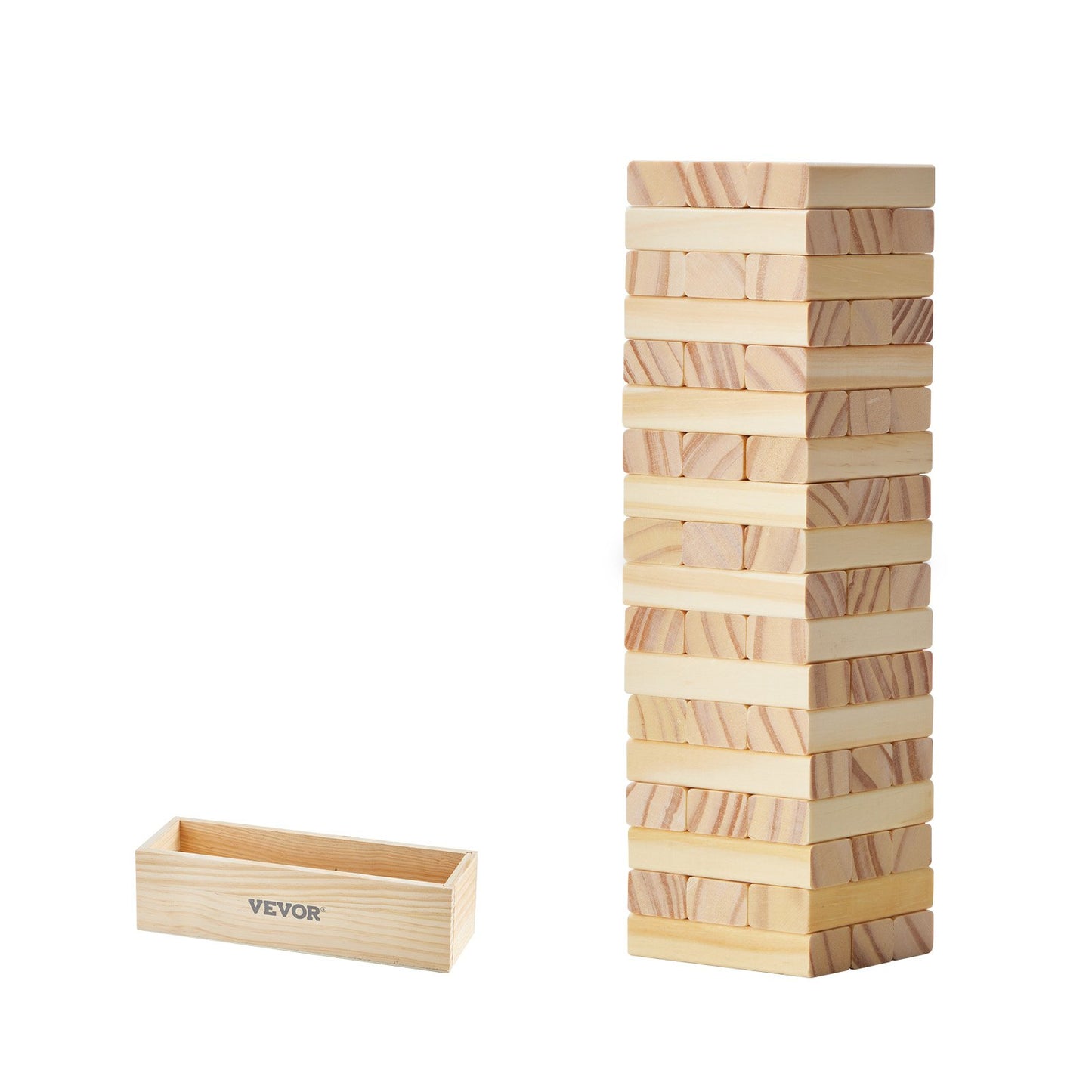 Tumbling Timber Toy 54 Block Tumling Tower Blocks Game Pine Wood Crate