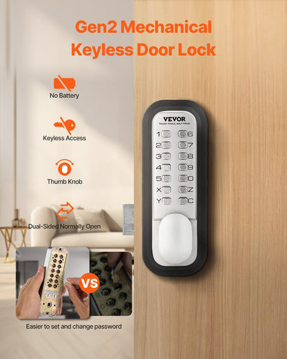 Mechanical keyless door lock 14 Key Mechanical door lock single sided