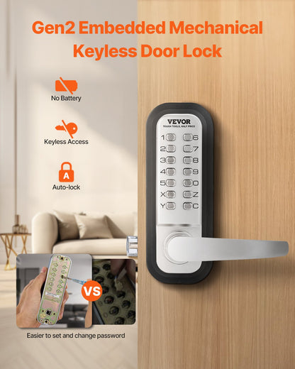 Mechanical Keyless Door Lock 14 Key Mechanical Door Lock for Home