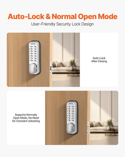 Mechanical Keyless Entry Door Lock 14 Key Mechanical Keypad Door Knob Home