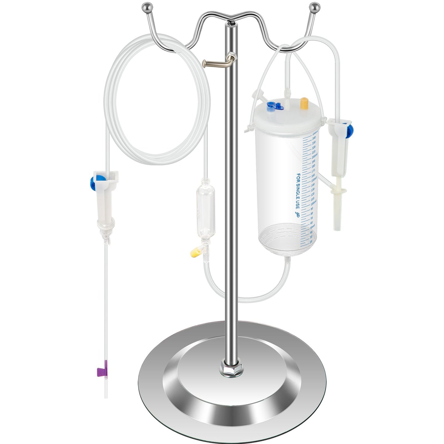 Intravenous training arm set with dark skin phlebotomy arm made of PVC material Phlebotomy training arm with height adjustable infusion stand IV training arm set for venipuncture training