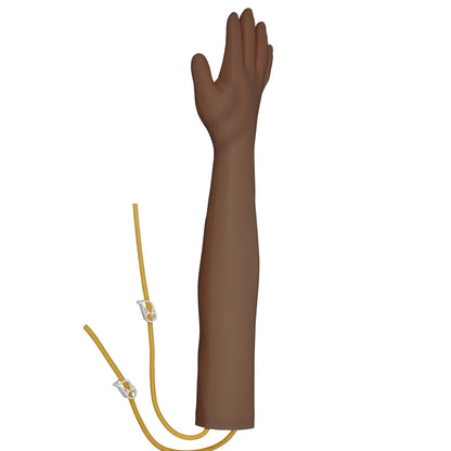 Intravenous training arm set with dark skin phlebotomy arm made of PVC material Phlebotomy training arm with height adjustable infusion stand IV training arm set for venipuncture training