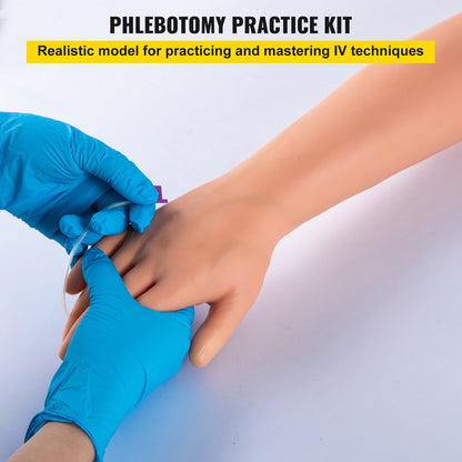 Phlebotomie-Übungsset, intravenöses Training zur intravenösen Venenpunktion, hochsimuliertes IV-Übungsarmset mit Tragetasche, Üben und Perfektionieren von IV-Fähigkeiten, für Krankenpflegeschüler und Fachkräfte