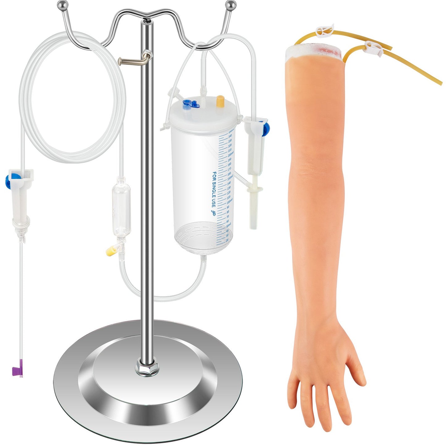 Phlebotomie-Übungsset, intravenöses Training zur intravenösen Venenpunktion, hochsimuliertes IV-Übungsarmset mit Tragetasche, Üben und Perfektionieren von IV-Fähigkeiten, für Krankenpflegeschüler und Fachkräfte