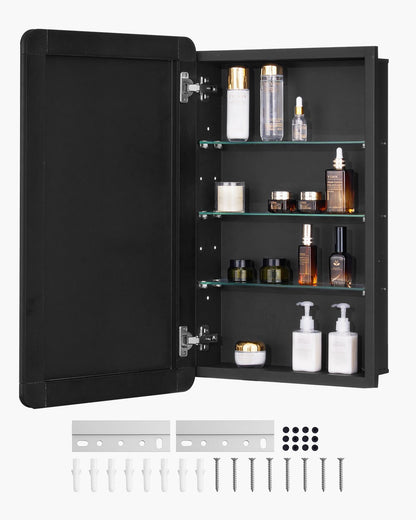 Medicine Cabinet 16.5" x 27.5" Mirror Medicine Cabinet Adjustable Shelves