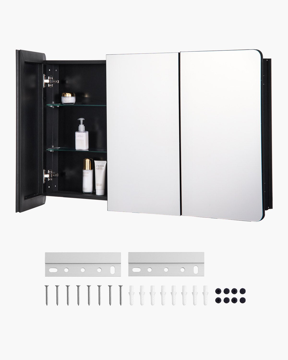 Medicine Cabinet 25.5" x 40" Mirror Medicine Cabinet Adjustable Shelves