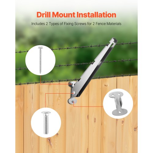 Barbed wire arms 10-pack 30 cm extension for fence posts, surface mounted | EU