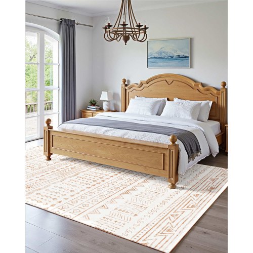 Stor Matta 1,5x2,1 m Halkfri och rivtålig Golvmatta Modern Beige