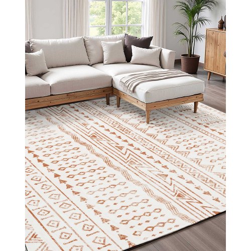 Stor Matta 1,8x2,7 m Halkfri och Rivtålig Golvmatta Modern Beige
