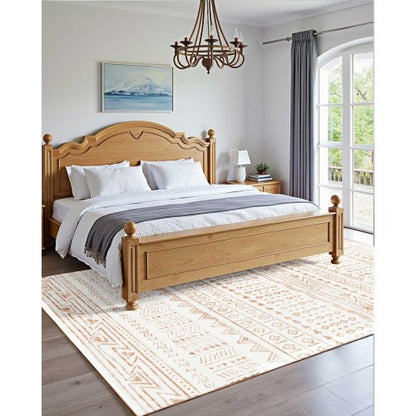 Stor Matta 1,8x2,7 m Halkfri och Rivtålig Golvmatta Modern Beige