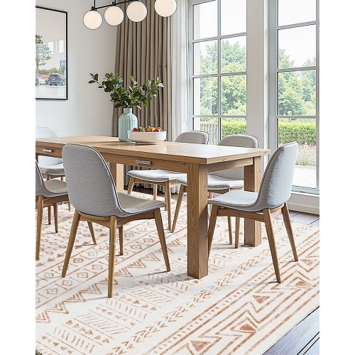Stor Matta 1,8x2,7 m Halkfri och Rivtålig Golvmatta Modern Beige