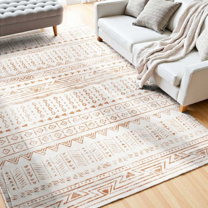 Stor Matta 1,8x2,7 m Halkfri och Rivtålig Golvmatta Modern Beige