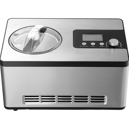 2 Quart Automatisk Glassmaskin Electric Yoghurt Gelato Make Silver