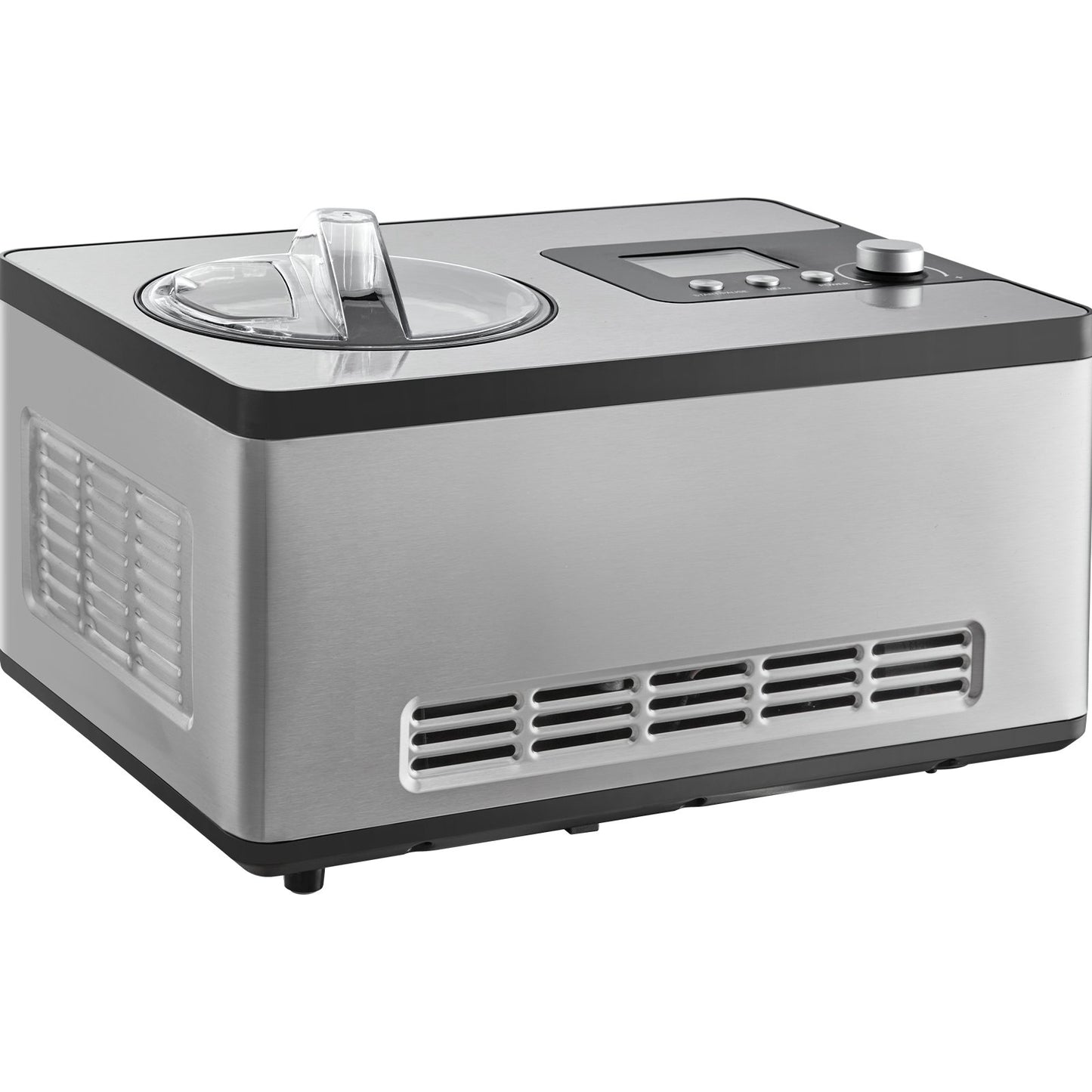 2 Quart Automatisk Glassmaskin Electric Yoghurt Gelato Make Silver