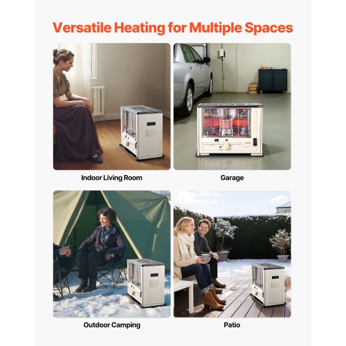 10000 BTU fotogenvärmare för inomhus och utomhusbruk, bärbar värmare med automatisk avstängning och justerbar låga och tippfunktion, för hem, garage, källare, camping, verkstad och nödsituationer, svart |  EU