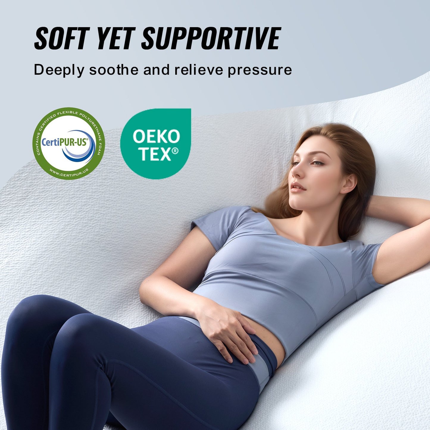 Madrass Topper Memory Foam Avtagbar & Tvättbar Queen 76,2 mm Tjocklek